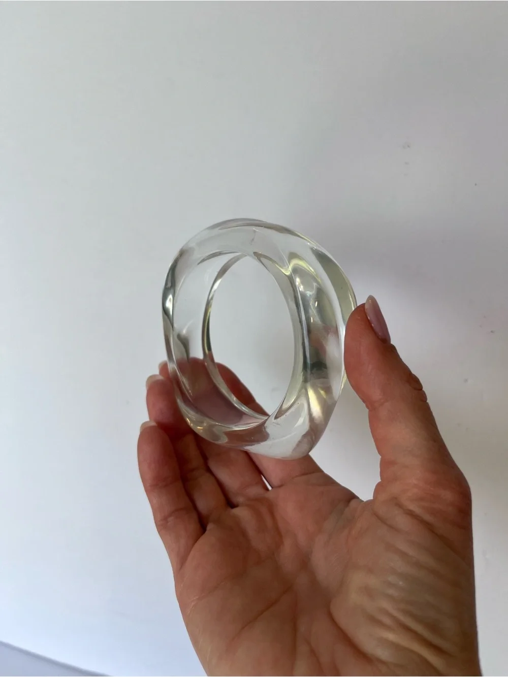 Vintage Bangles Set of 2 Blue Clear Retro